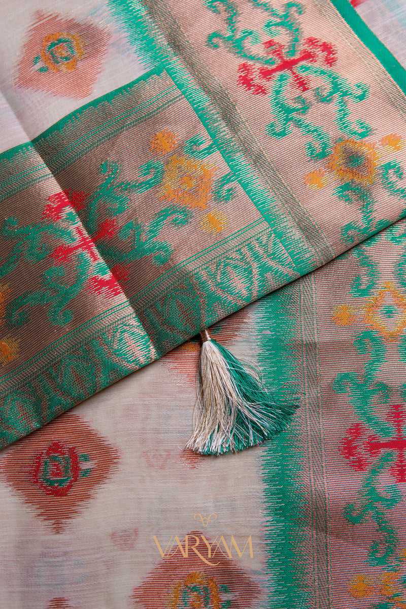 Kalista Linen Ice Green Saree