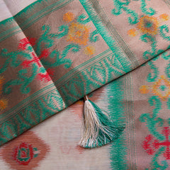 Kalista Linen Ice Green Saree