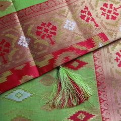 Monalisa Linen Green Saree