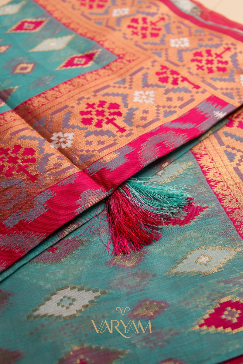 Monalisa Linen Blue Saree