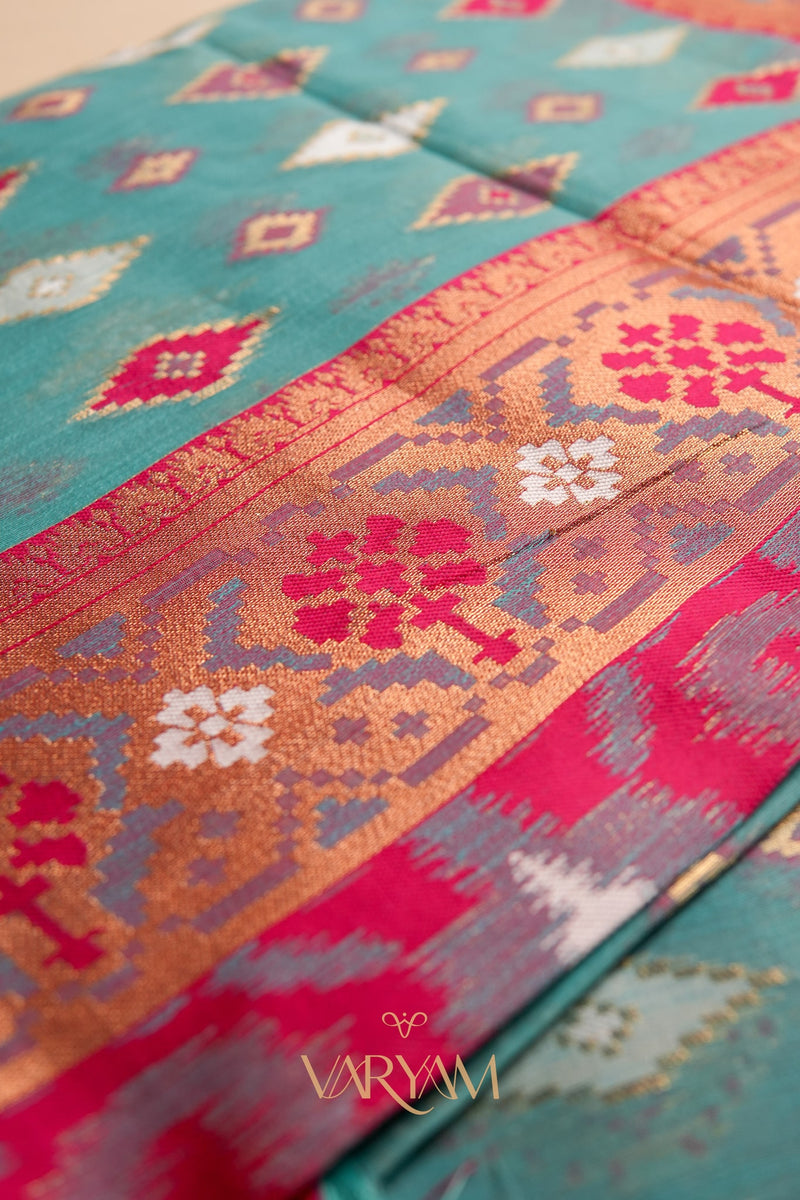 Monalisa Linen Blue Saree