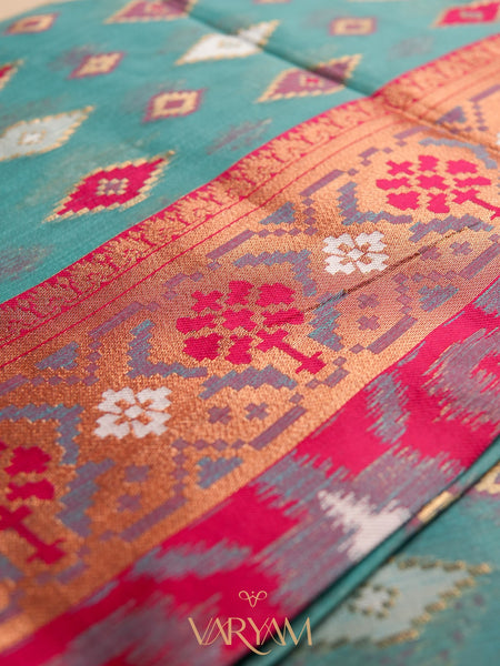 Monalisa Linen Blue Saree