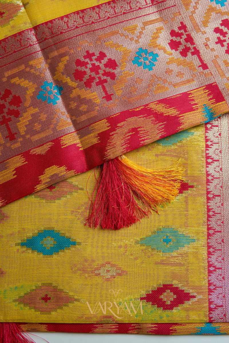 Monalisa Linen Yellow Saree