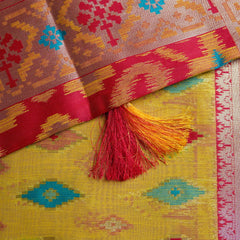 Monalisa Linen Yellow Saree