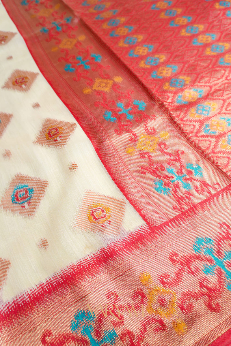 Kalista Linen Ice Red Saree