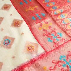 Kalista Linen Ice Red Saree