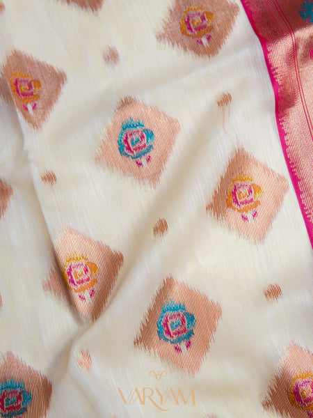 Kalista Linen Ice Pink Saree