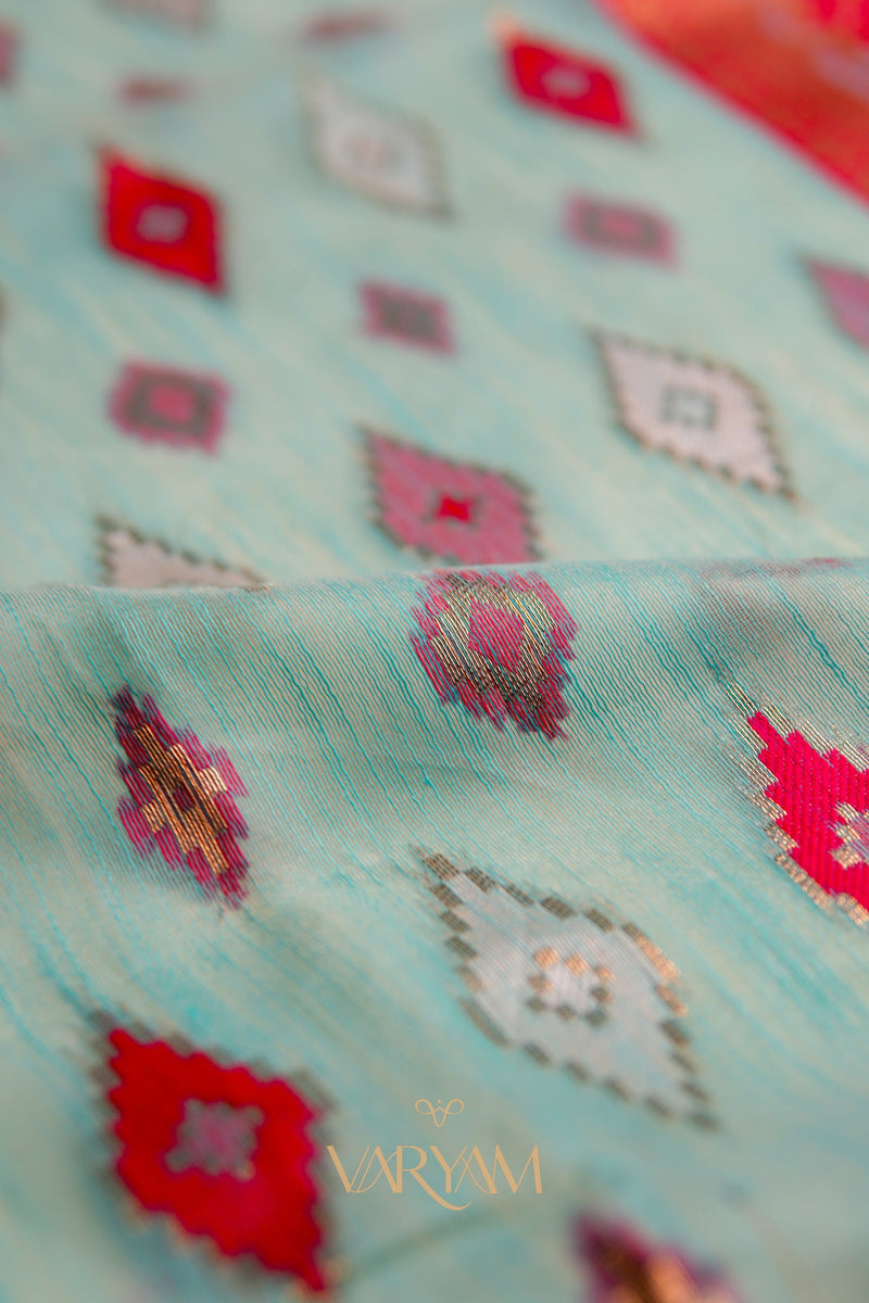 Monalisa Linen Blue Saree