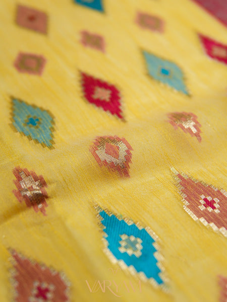 Monalisa Linen Yellow Saree