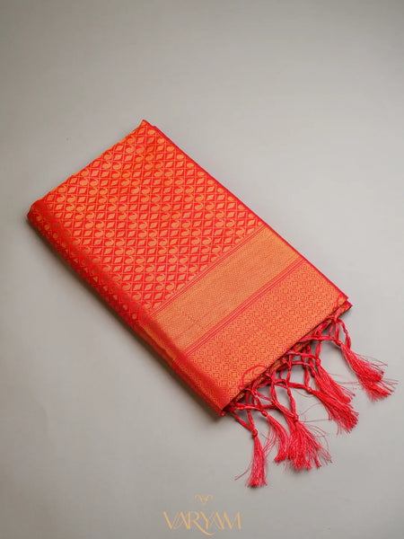 Veera Silk Orange Saree