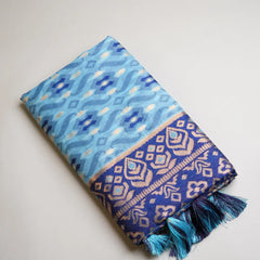 Saanjh Blue Cotton Saree