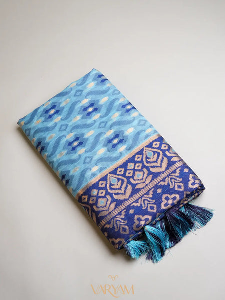 Saanjh Blue Cotton Saree