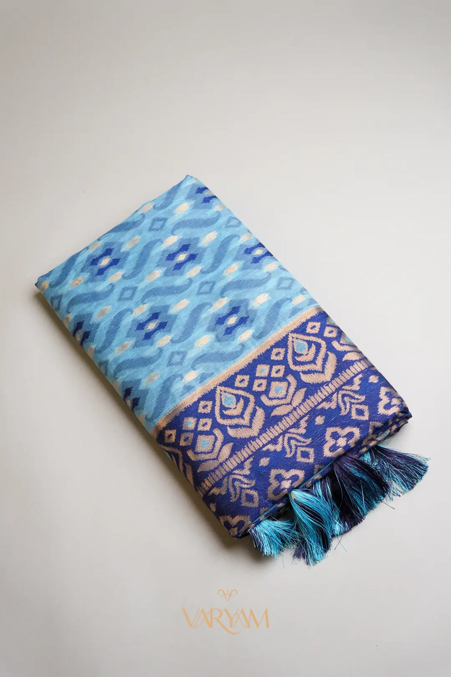 Saanjh Blue Cotton Saree