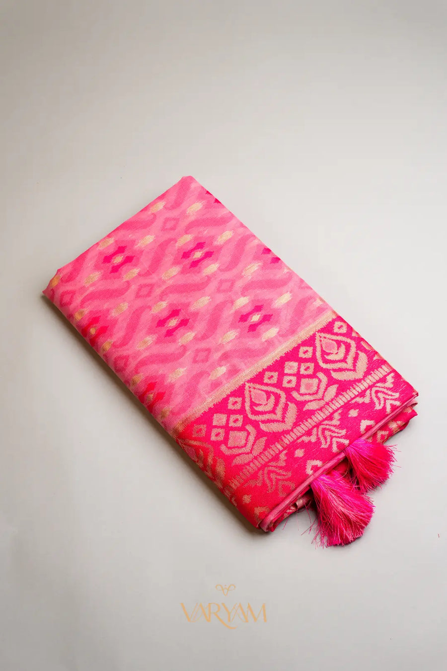 Saanjh Pink Cotton Saree
