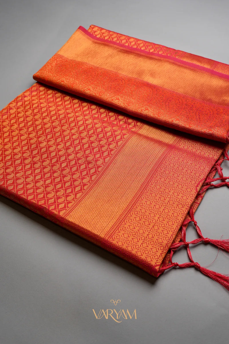 Veera Silk Orange Saree