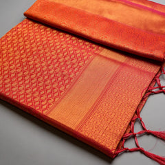 Veera Silk Orange Saree