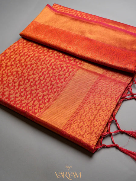 Veera Silk Orange Saree