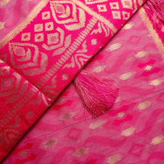 Saanjh Pink Cotton Saree