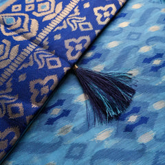 Saanjh Blue Cotton Saree