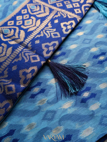 Saanjh Blue Cotton Saree