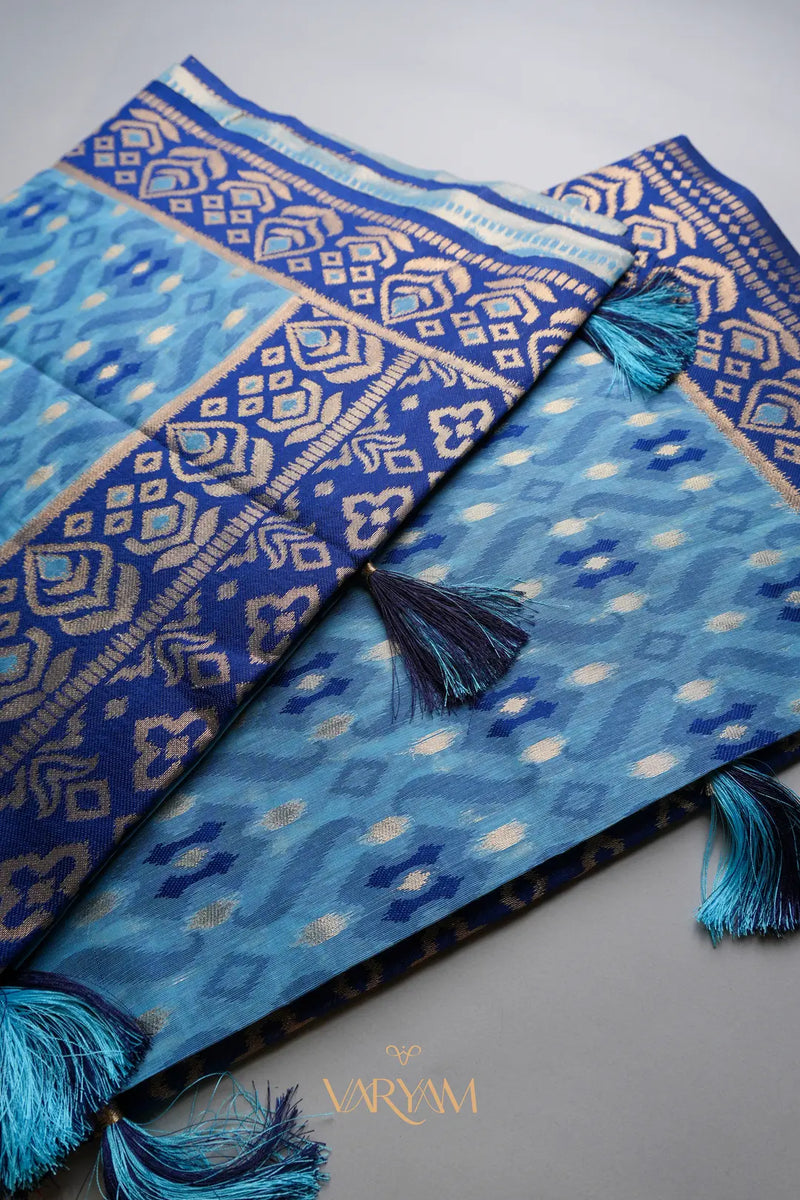 Saanjh Blue Cotton Saree