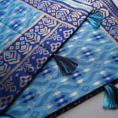 Saanjh Blue Cotton Saree