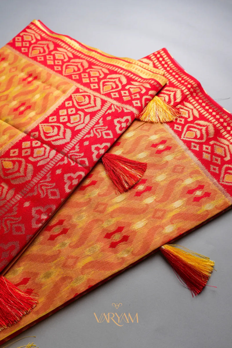 Saanjh Yellow Cotton Saree