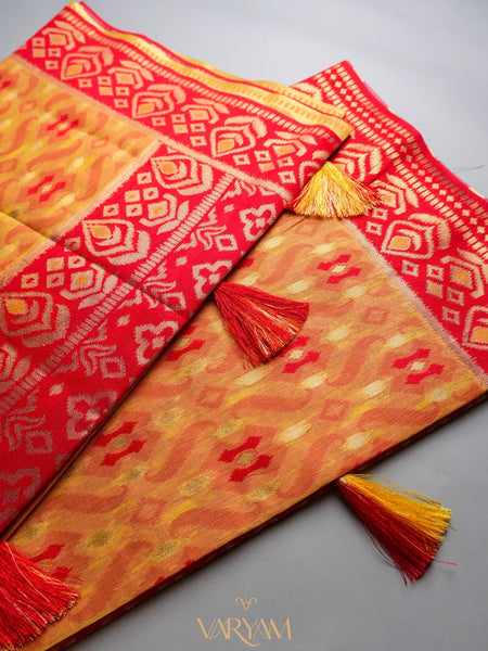 Saanjh Yellow Cotton Saree