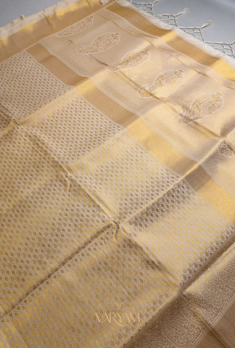 Veera Silk Cream Saree
