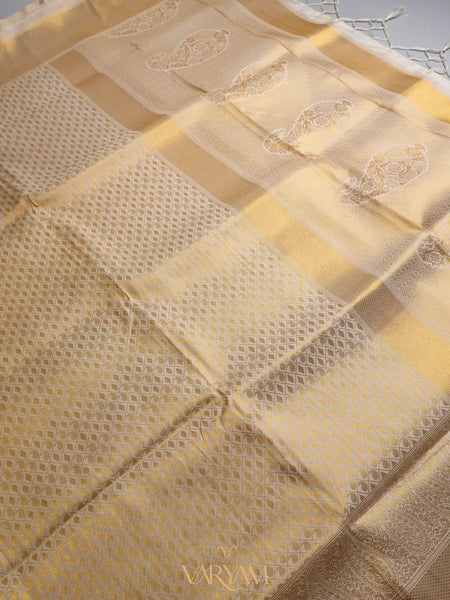 Veera Silk Cream Saree