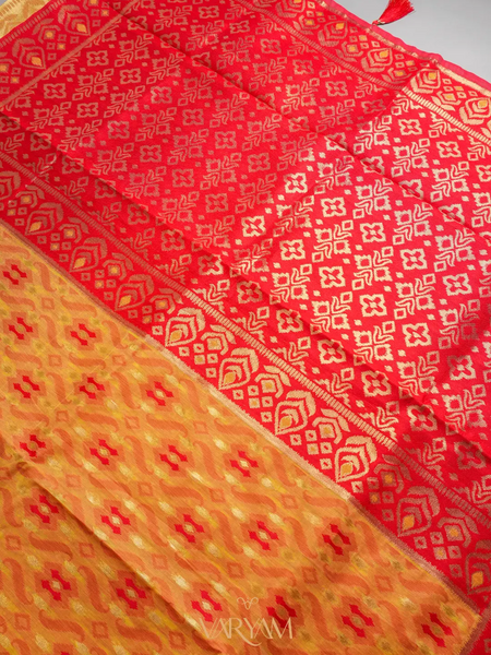 Saanjh Yellow Cotton Saree