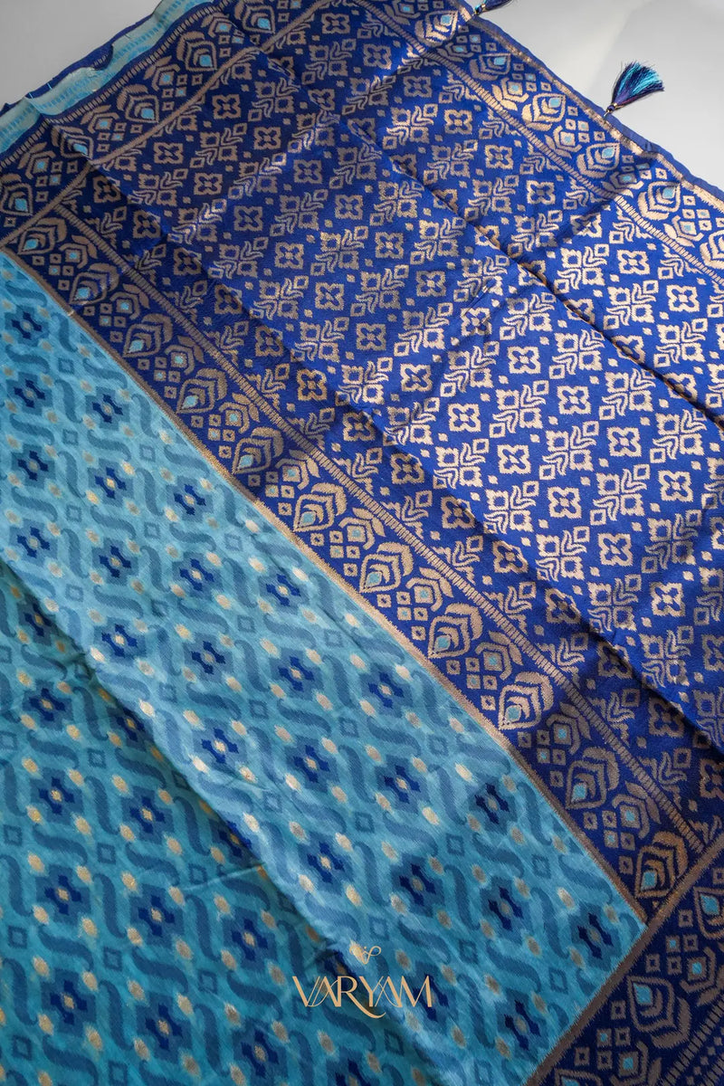 Saanjh Blue Cotton Saree