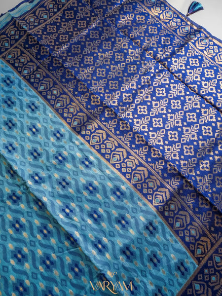 Saanjh Blue Cotton Saree