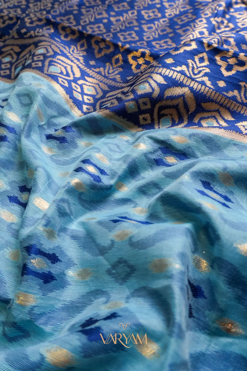 Saanjh Blue Cotton Saree