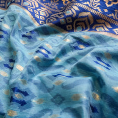 Saanjh Blue Cotton Saree