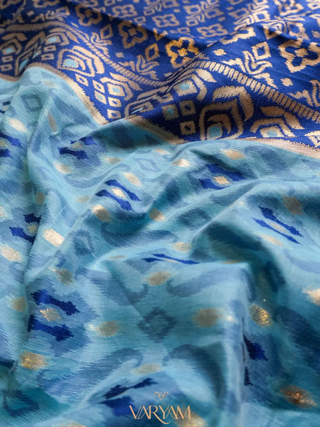 Saanjh Blue Cotton Saree