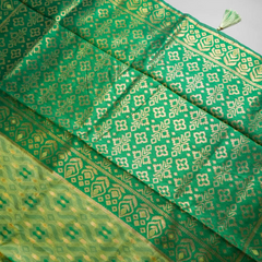 Saanjh Green Cotton Saree