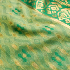 Saanjh Green Cotton Saree