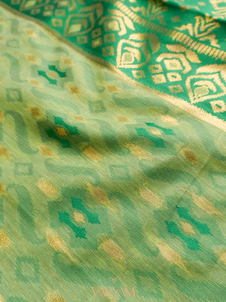 Saanjh Green Cotton Saree