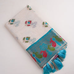 Kalista Linen Cream Saree