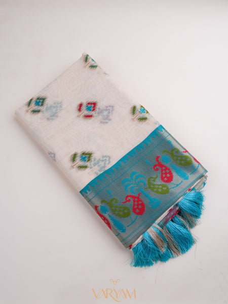 Kalista Linen Cream Saree