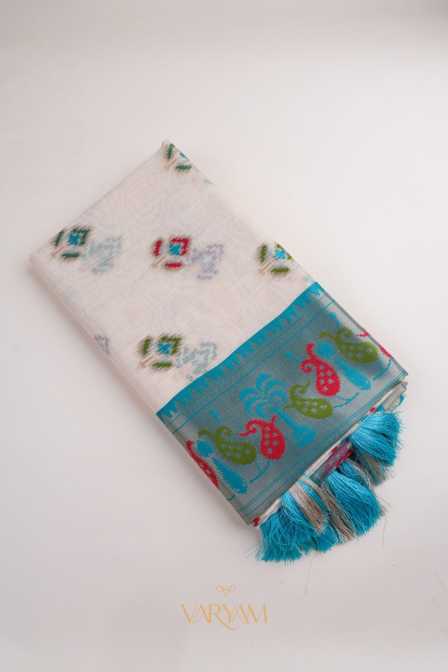 Kalista Linen Cream Saree