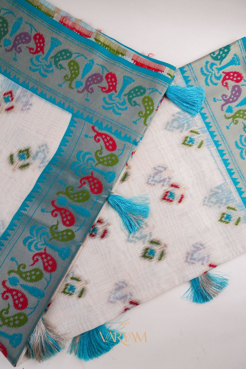 Kalista Linen Cream Saree