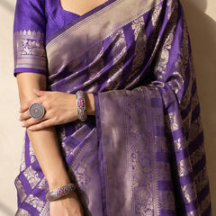 Rekha Silk Violet Saree