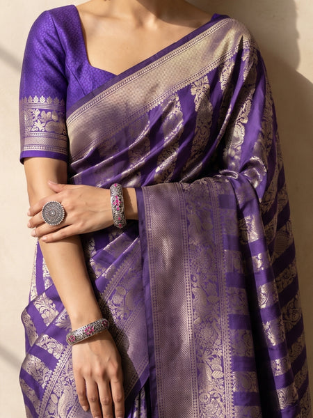 Rekha Silk Violet Saree