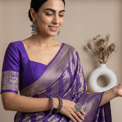Rekha Silk Violet Saree