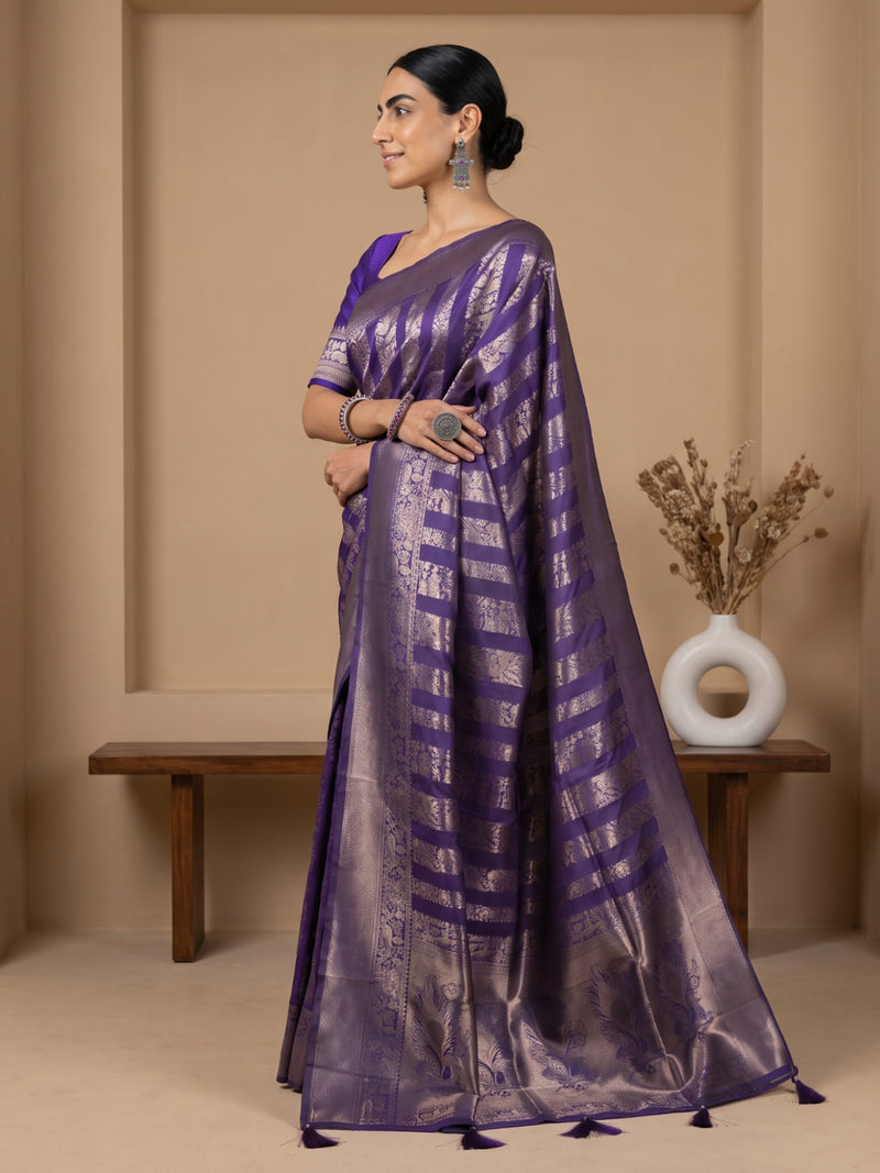 Rekha Silk Violet Saree