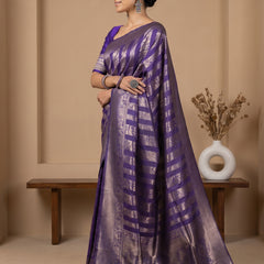 Rekha Silk Violet Saree