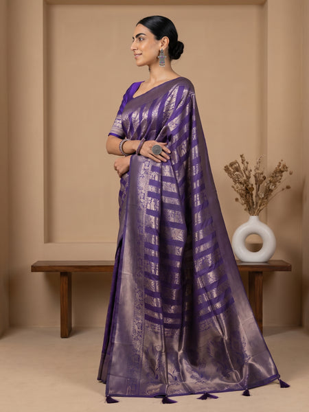 Rekha Silk Violet Saree