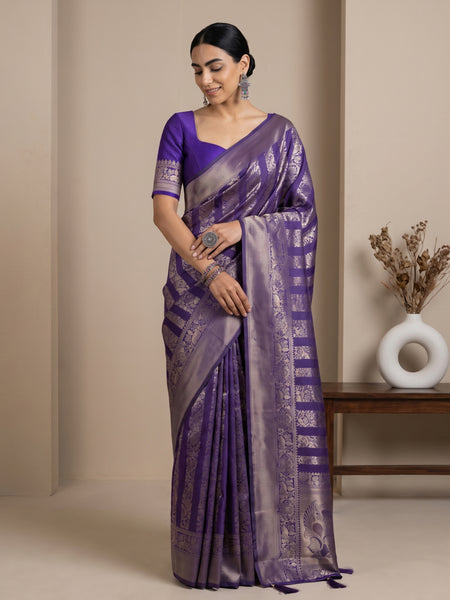 Rekha Silk Violet Saree